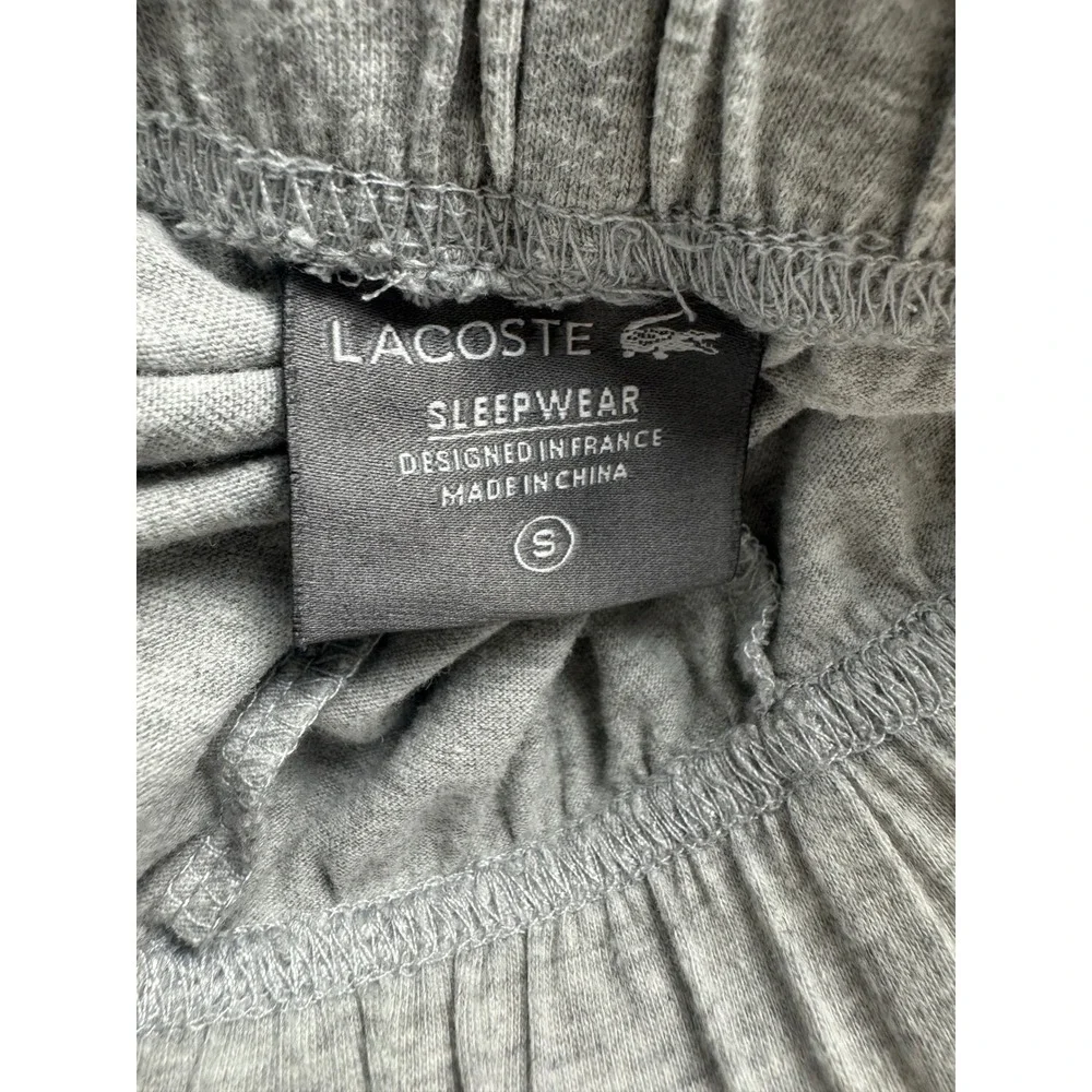 Lacoste Mens Gray All Over Logo Print Sleepwear Jogger lounge Pajama Pants Small - Picture 3 of 12
